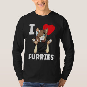 Cute I Heart Furries Furry Fandom Love T-shirt