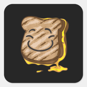Cute I Heart Happy Grilled Cheese Sandwich Gift Vierkante Sticker