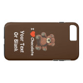 Cute I Heart (Love) Chocolate Teddy Bear Case-Mate iPhone Case (Achterkant (Horizontaal))