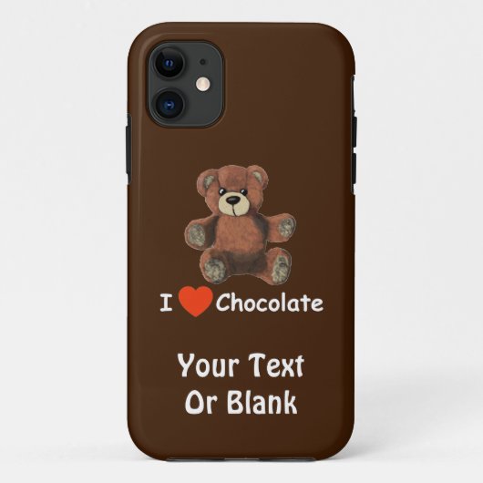 Cute I Heart (Love) Chocolate Teddy Bear Case-Mate iPhone Case (Achterkant)