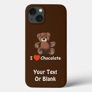 Cute I Heart (Love) Chocolate Teddy Bear iPhone 13 Hoesje