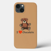 Cute I Heart (Love) Chocolate Teddy Bear Case-Mate iPhone Case (Achterkant)