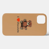 Cute I Heart (Love) Chocolate Teddy Bear Case-Mate iPhone Case (Achterkant (horizontaal))
