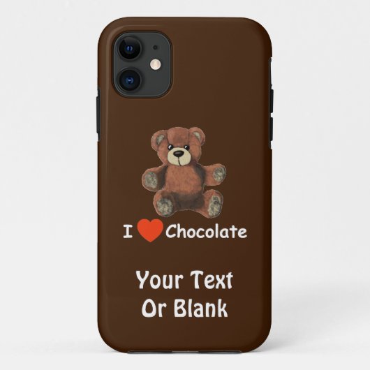 Cute I Heart (Love) Chocolate Teddy Bear Case-Mate iPhone Case (Achterkant)