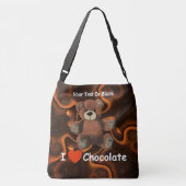 Cute I Heart (Love) Chocolate Teddy Bear Crossbody Tas (Achterkant)