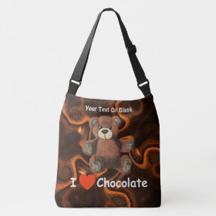 Cute I Heart (Love) Chocolate Teddy Bear Crossbody Tas