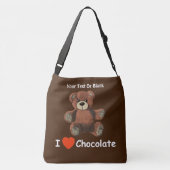 Cute I Heart (Love) Chocolate Teddy Bear Crossbody Tas (Achterkant)