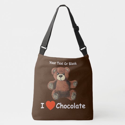 Cute I Heart (Love) Chocolate Teddy Bear Crossbody Tas (Voorkant)