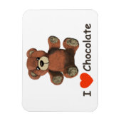 Cute I Heart (Love) Chocolate Teddy Bear Magneet (Verticaal)