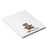 Cute I Heart (Love) Chocolate Teddy Bear Notitieblok (Schuin)
