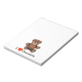 Cute I Heart (Love) Chocolate Teddy Bear Notitieblok (Linkerzijde)