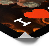 Cute I Heart (Love) Chocolate Teddy Bear Poster (Hoek)