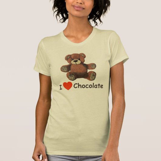 Cute I Heart (Love) Chocolate Teddy Bear T-shirt (Voorkant)