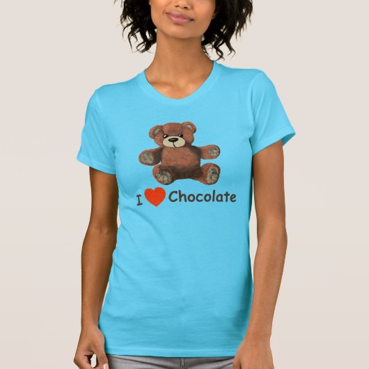 Cute I Heart (Love) Chocolate Teddy Bear T-shirt (Voorkant)