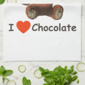 Cute I Heart (Love) Chocolate Teddy Bear Theedoek (Gevouwen)