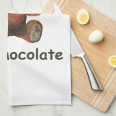 Cute I Heart (Love) Chocolate Teddy Bear Theedoek (Quarter Fold)