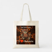 Cute I Heart (Love) Chocolate Teddy Bear Tote Bag (Achterkant)