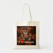 Cute I Heart (Love) Chocolate Teddy Bear Tote Bag (Voorkant)