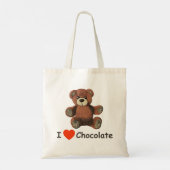 Cute I Heart (Love) Chocolate Teddy Bear Tote Bag (Achterkant)