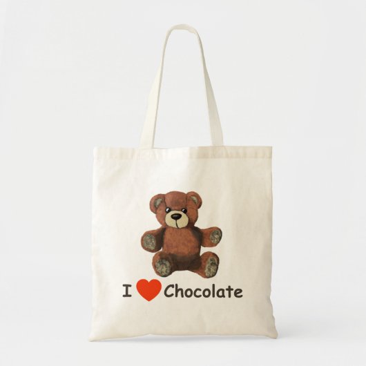 Cute I Heart (Love) Chocolate Teddy Bear Tote Bag (Voorkant)