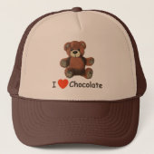 Cute I Heart (Love) Chocolate Teddy Bear Trucker Pet (Voorkant)