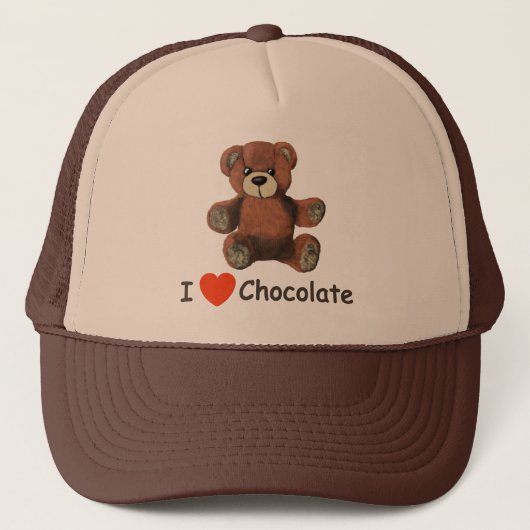 Cute I Heart (Love) Chocolate Teddy Bear Trucker Pet (Voorkant)