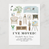 Cute I heeft Boho Waterverf Home Decor Moving Aankondigingskaart (Voorkant)