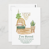Cute I heeft Boho Waterverf Home Decor Moving Briefkaart (Voorkant / Achterkant)