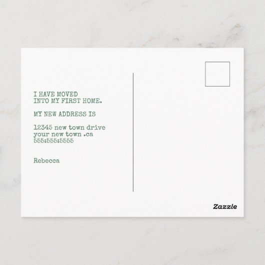 Cute I heeft Boho Waterverf Home Decor Moving Briefkaart (Achterkant)