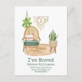 Cute I heeft Boho Waterverf Home Decor Moving Briefkaart (Voorkant)