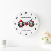 Cute I heeft mijn Penguin Mate for Life Red Heart  Grote Klok (Huis)