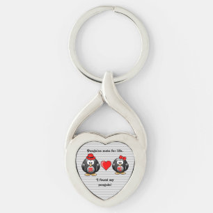 Cute I heeft mijn Penguin Mate for Life Red Heart  Sleutelhanger