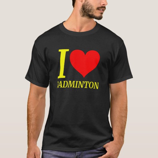 Cute I Love Badminton Player T-shirt (Voorkant)