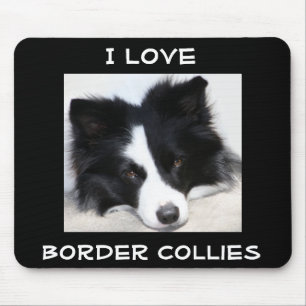 Cute I Love Border Collies Puppy Dog Mousepad Muismat