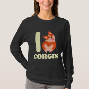 Cute I Love Corgi Heart Butt T-shirt