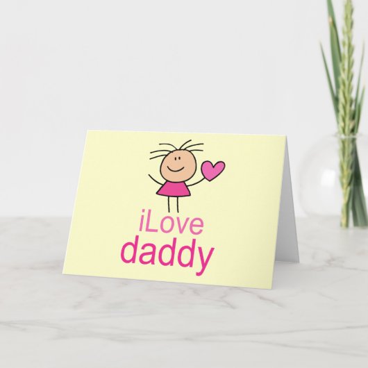 Cute I Love Dad T-shirt Kaart (Voorkant)