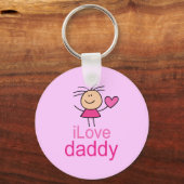 Cute I Love Dad T-shirt Sleutelhanger (Voorkant)