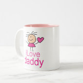 Cute I Love Dad T-shirt Tweekleurige Koffiemok (Voorkant links)
