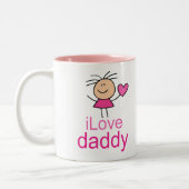 Cute I Love Dad T-shirt Tweekleurige Koffiemok (Links)