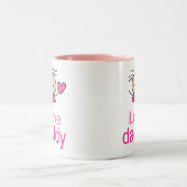 Cute I Love Dad T-shirt Tweekleurige Koffiemok (Center)