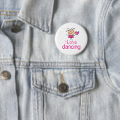 Cute I Love Dancing T-shirt Gift Ronde Button 5,7 Cm (In situ)
