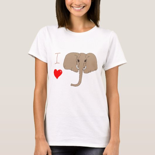 Cute I love elephant day T-Shirt (Voorkant)