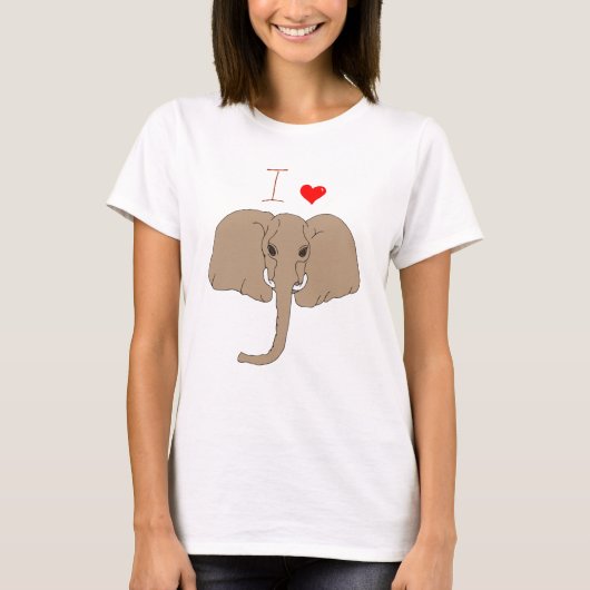 Cute I love elephant day T-Shirt (Voorkant)