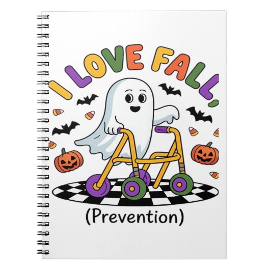 Cute I Love Fall Prevention Physical Therapy Ghost Notitieboek (Voorkant)