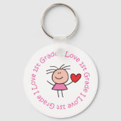 Cute I Love First Grade Sleutelhanger (Voorkant)