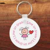 Cute I Love First Grade Sleutelhanger (Voorkant)