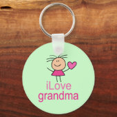 Cute I Love Grandma T-shirt Sleutelhanger (Voorkant)