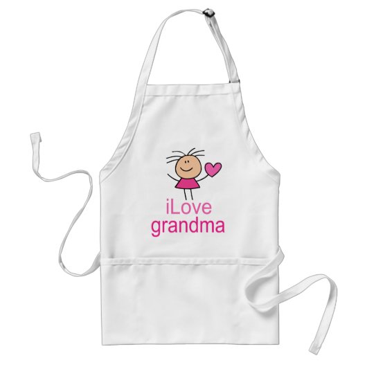 Cute I Love Grandma T-shirt Standaard Schort (Voorkant)