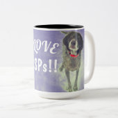 Cute I Love GSP's (German Shorthaired Pointers) Tweekleurige Koffiemok (Voorkant rechts)