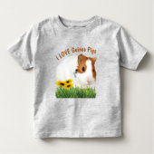 Cute I LOVE Guinee Pigs Sunflower Custom Kinder Shirts (Voorkant)